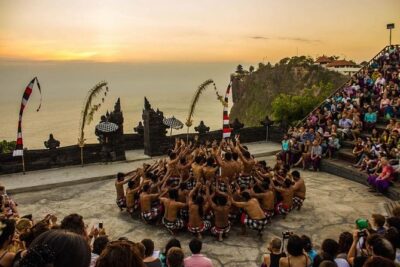 Private Tour Bali Beaches and Uluwatu Temple with Dinner - Padang Padang Beach: movie-famous rocks and real swim time