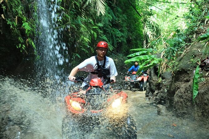 Ubud ATV Ride through River Jungle Rice Fields Puddles - ATV Through Ubud Jungle, Rice Fields, River Crossings, and the Gorilla Cave