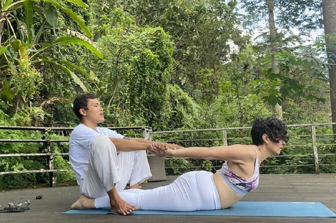 Ubud yoga, rice terrace walk and floating Breakfast tour - Floating breakfast at a scenic cafe—fun photos, but plan for the break